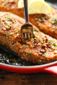 Pecan Crusted Salmon with Lemon Glaze