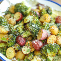 Garlic Parmesan Broccoli and Potatoes in Foil