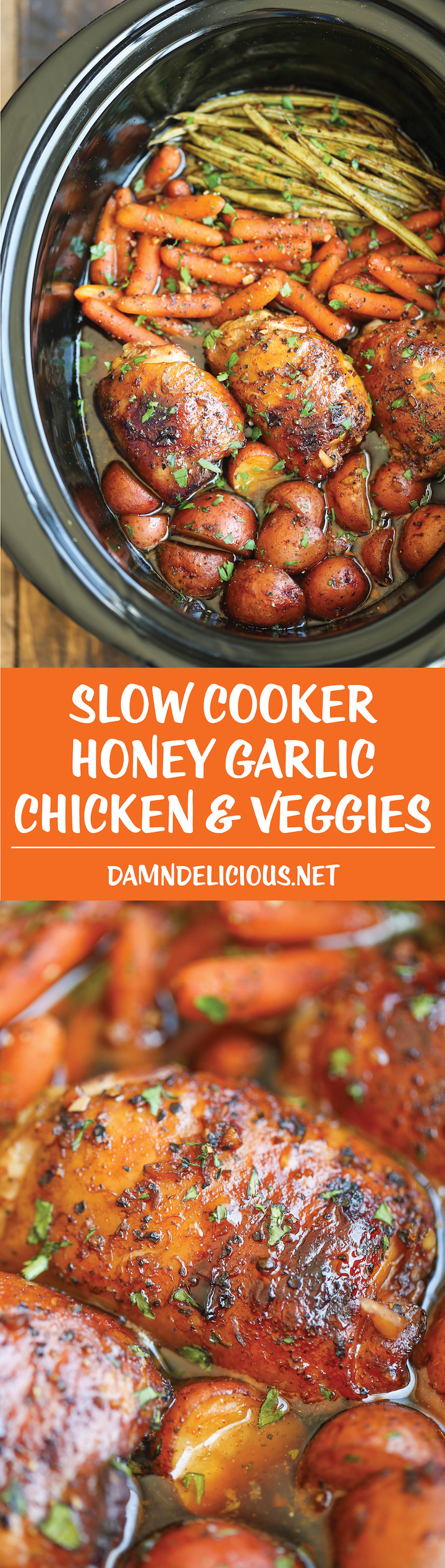 Slow Cooker Honey Garlic Chicken And Veggies Damn Delicious