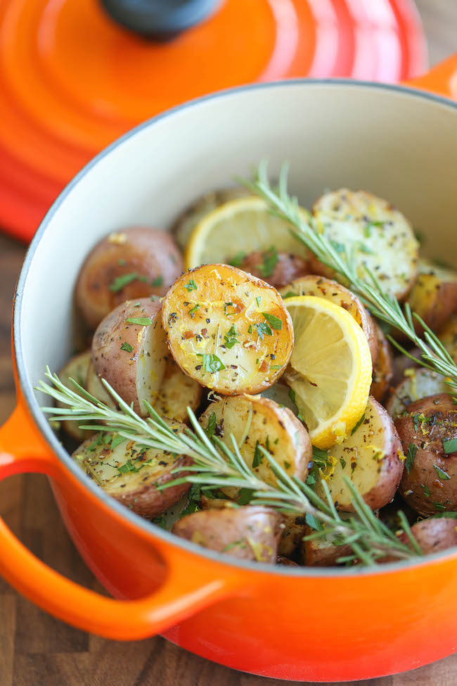 Lemon Rosemary Roasted Potatoes - Lemon and rosemary come together beautifully in this quick and easy go-to side dish, perfect for every meal!