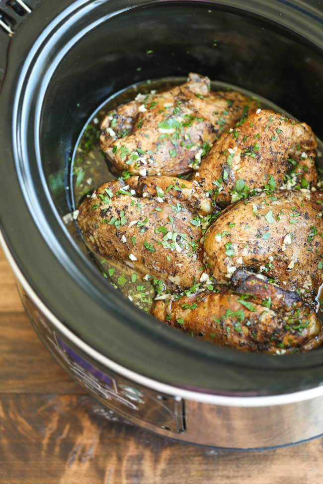 Slow Cooker Balsamic Chicken - Let the crockpot do all of the work in the easiest dish of all time. Simply throw everything in with 5 min prep. That's it!