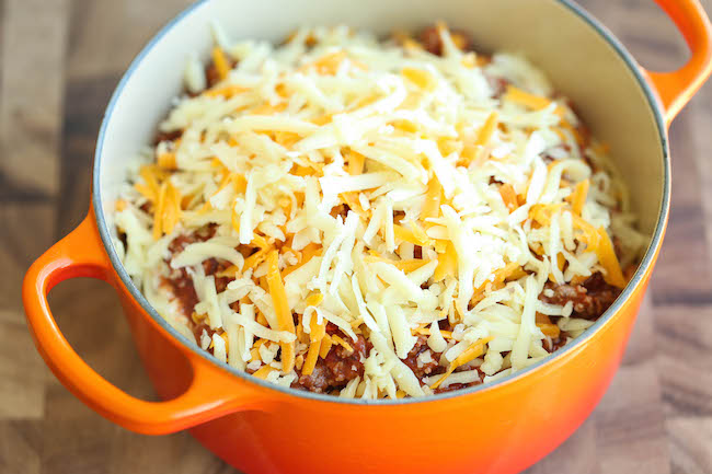 Baked Cream Cheese Spaghetti - A baked spaghetti casserole that's amazingly cheesy and creamy. It's comfort food at its best, and EASIEST!