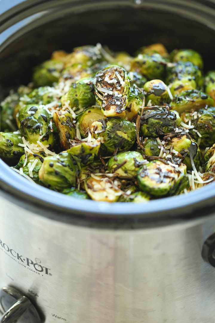 Slow Cooker Balsamic Brussels Sprouts