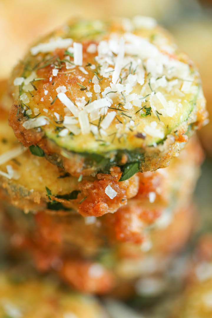 Baked Zucchini Ranch Parmesan Chips - Perfectly crisp-tender zucchini chips baked from start to finish - guilt-free, healthy and just so stinking good!