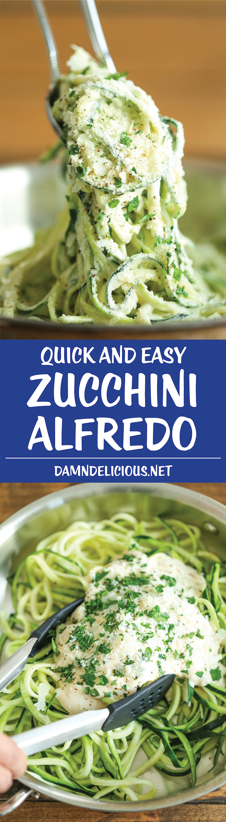 Zucchini Alfredo - Healthy, decadent, amazingly creamy AND low-carb. Finally, a guilt-less alfredo dish that the entire family can enjoy! 203.6 calories.