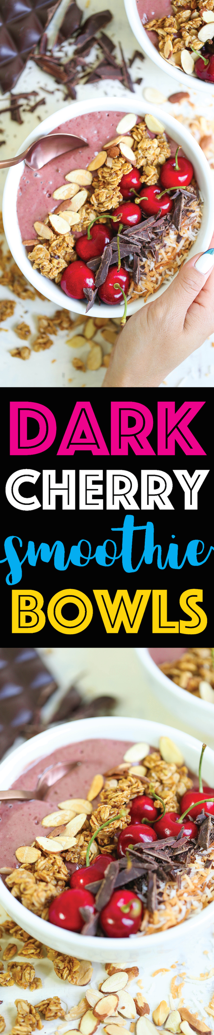 Dark Cherry Smoothie Bowls - A less-than-10-minute breakfast that hasn't been any easier, healthier or quicker! Nutrient-rich and budget-friendly!!!