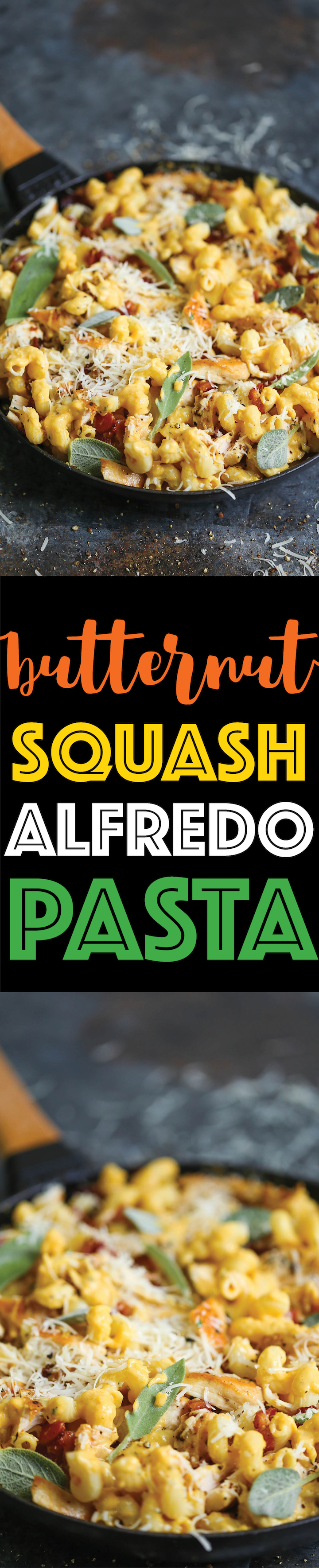 Butternut Squash Alfredo Pasta - Is there anything more cozy in the middle of Fall? And this alfredo sauce is made completely FROM SCRATCH in less than 30!