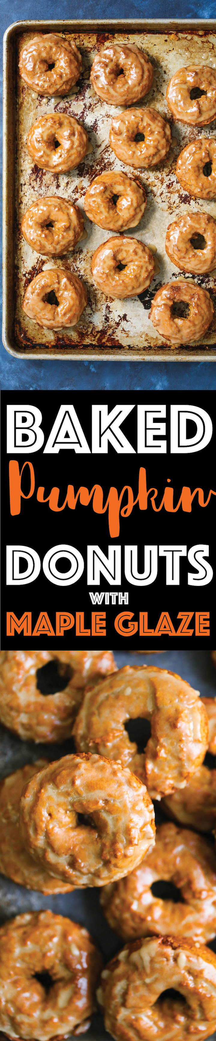 Baked Pumpkin Donuts with Maple Glaze - These are the best Fall pumpkin donuts ever. So soft, so crumbly and so perfectly smothered in a warm maple glaze!