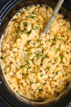 Slow Cooker Four Cheese Mac and Cheese