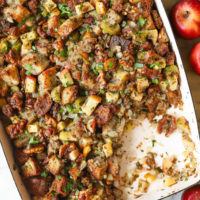 Apple Walnut Sausage Stuffing