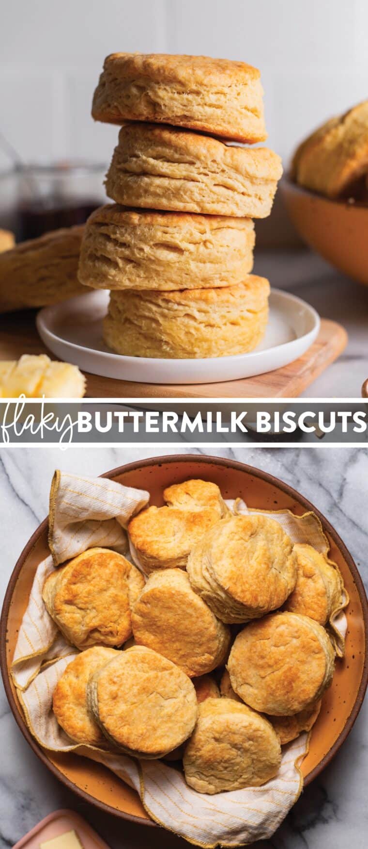 Flaky Mile High Biscuits - These buttermilk biscuits are incredibly tall, flaky, soft, and oh-so-buttery! This is the only fool-proof biscuit recipe you will ever need!
