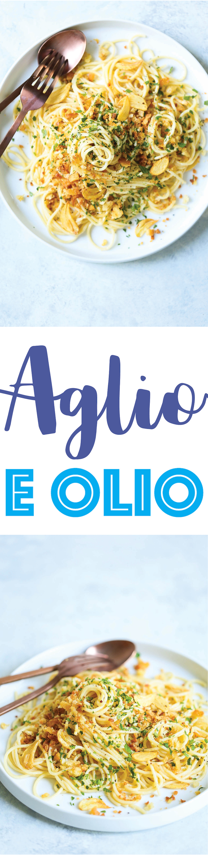 Aglio e Olio - A quintessential pasta dish you can make on any weeknight in less than 30 minutes using just a handful ingredients that you probably have on hand! It is packed with so much flavor, and it is amazingly garlicky without being too overpowering. Serve with wine and crusty garlic bread!