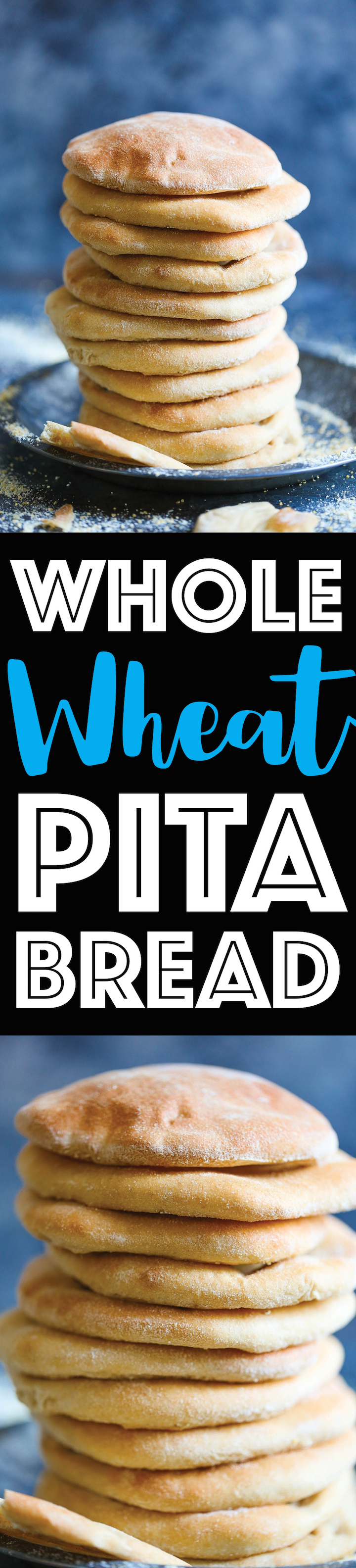 Whole Wheat Pita Bread - There really is nothing better than homemade pita bread. It is so much healthier and it is unbelievably soft and fluffy. You will never want store-bought pita bread EVER AGAIN!