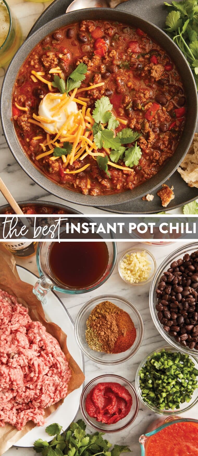 This Instant Pot chili is an award-winning chili! Made in less than 1 hour with zero babysitting in one single pot. So tender, so flavorful!
