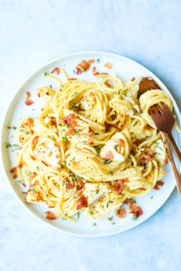 Roasted Cauliflower Carbonara