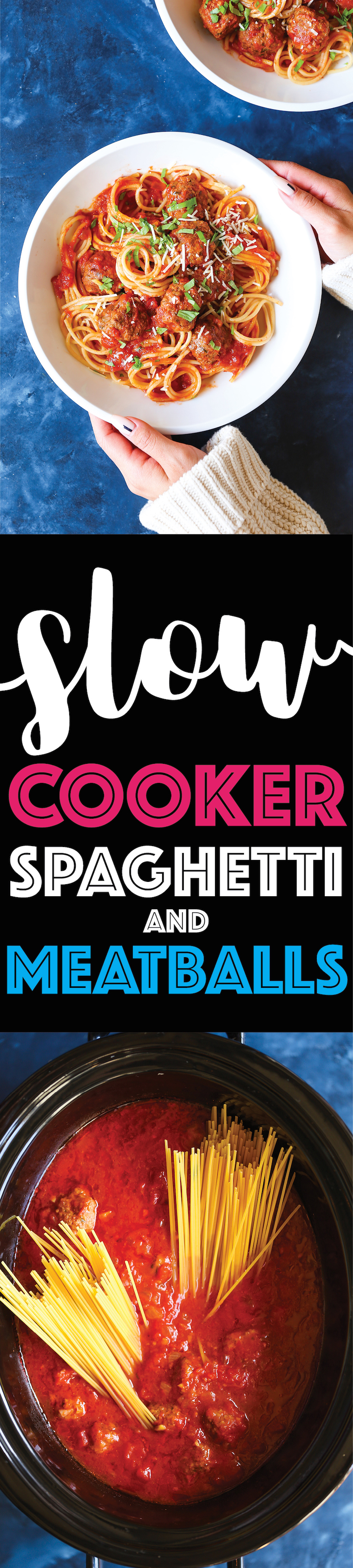 Slow Cooker Spaghetti and Meatballs - This is the ONLY way to make this! Even the pasta gets cooked right in the crockpot! SO stinking easy, right?