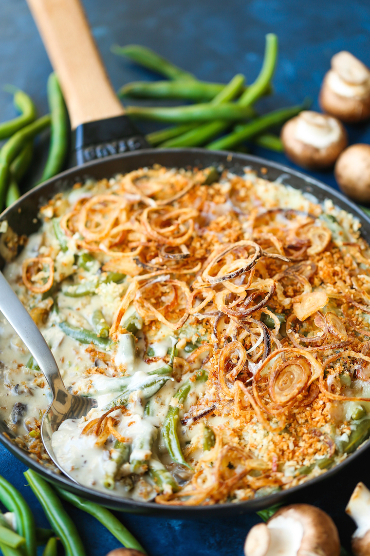 Green Bean Casserole with Crispy Fried Shallots - Hands down, this is legit the best-ever classic green bean casserole! SO EASY and made from scratch!!!