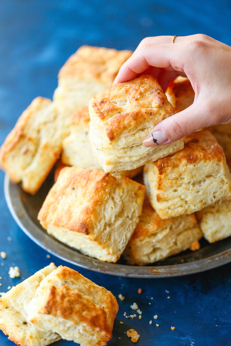 Parmesan Black Pepper Biscuits - Super flaky, mile-high biscuits! The Parmesan and black pepper make these SO GOOD! Serve warm for the best biscuits ever!