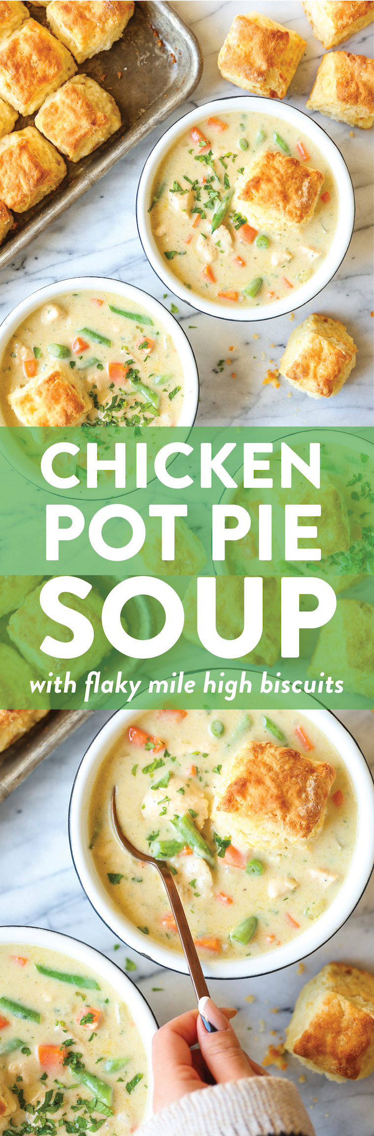 Chicken Pot Pie Soup - Everyone's favorite pot pie in soup form! Simple to make and so so cozy and comforting! Serve with warm biscuits for a complete meal!