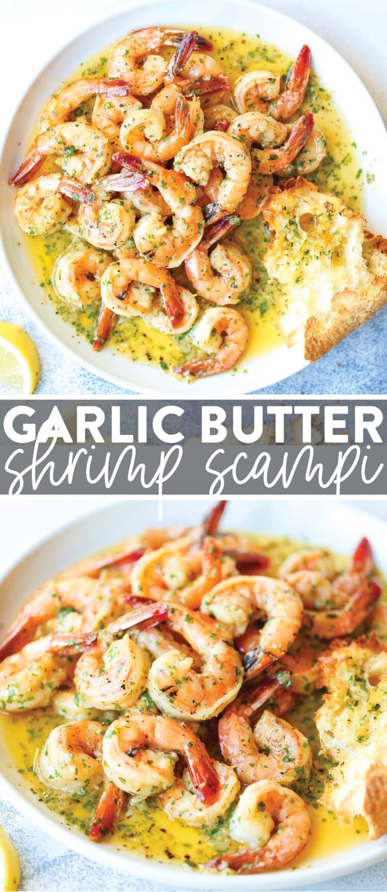 Garlic Butter Shrimp Scampi - Juicy, garlicky sautéed shrimp with the dreamiest butter sauce! Made in just 20 min. Perfect for quick weeknight meals or to impress company!