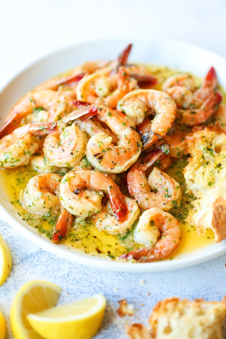 Garlic Butter Shrimp Scampi with lemon and parsley