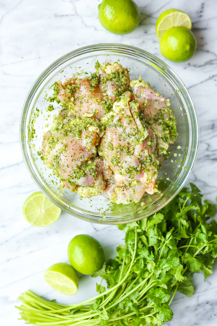 Cilantro Lime Chicken Thighs - This is truly the most AMAZING zesty cilantro-lime marinade ever. And the chicken comes out perfectly juicy and tender.