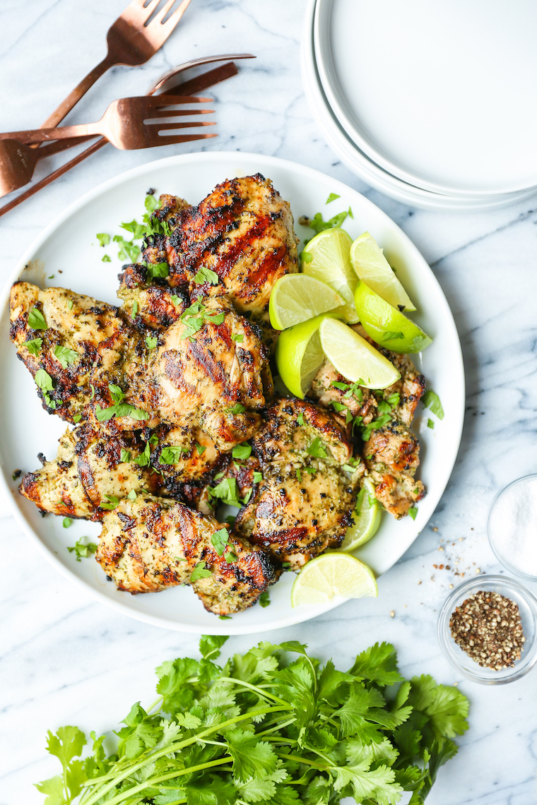 Cilantro Lime Chicken Thighs - This is truly the most AMAZING zesty cilantro-lime marinade ever. And the chicken comes out perfectly juicy and tender.