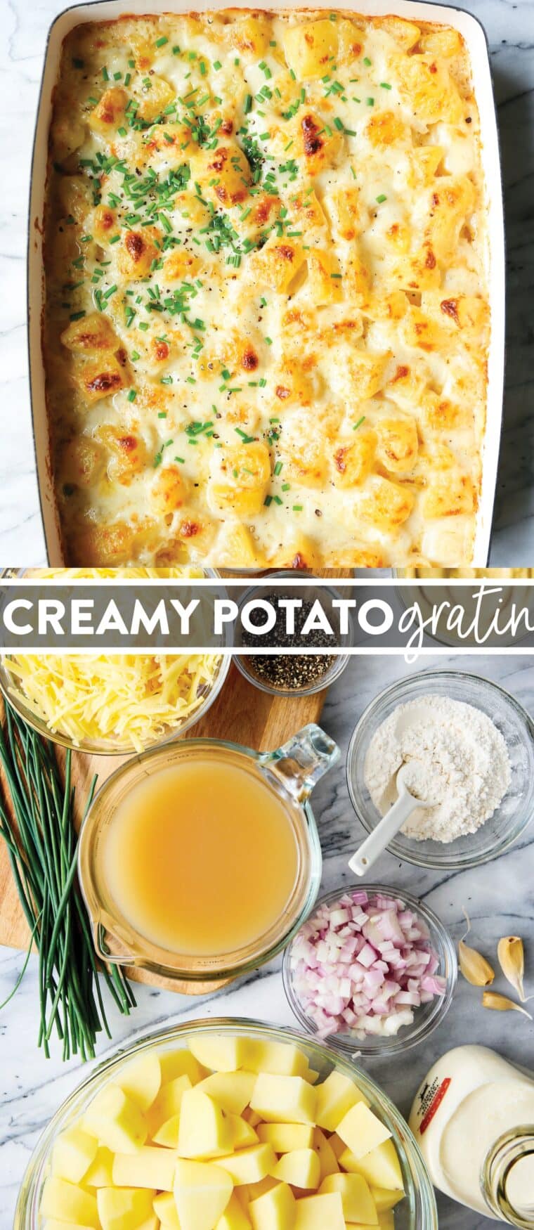 Creamy Potato Gratin - This creamy potato gratin is guaranteed to be a crowd favorite side dish for all dinners and holidays! So amazingly rich, creamy and buttery!