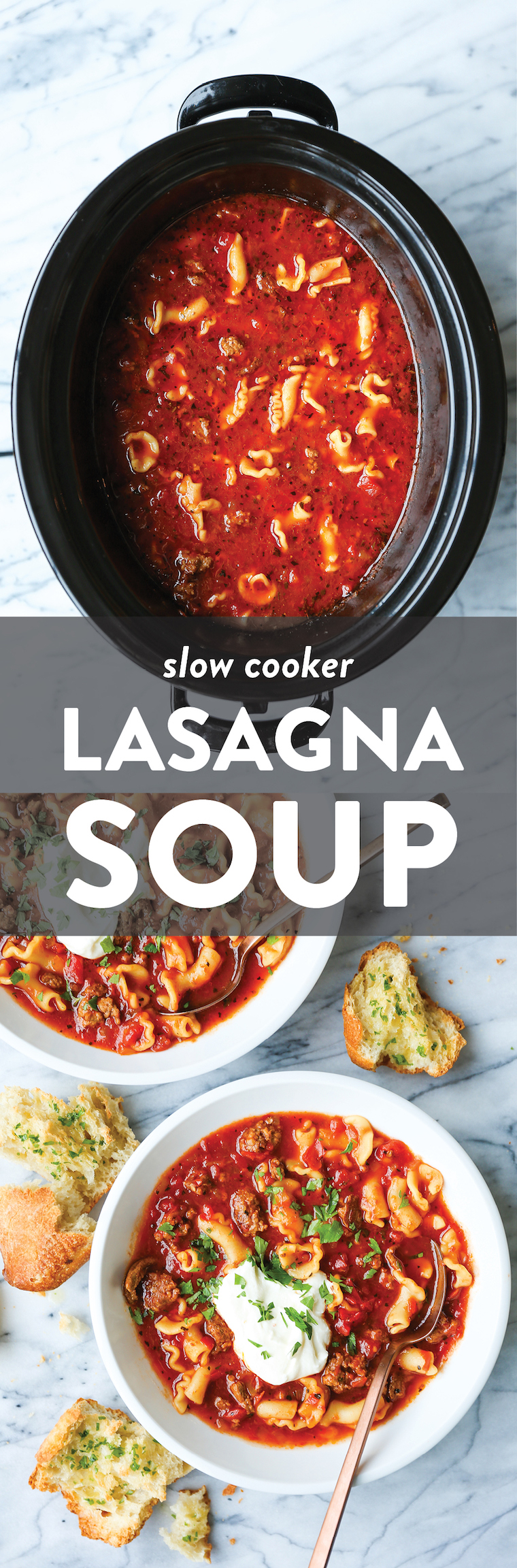 Slow Cooker Lasagna Soup - All the best flavors of lasagna made right into a soup! Made so effortlessly right in your crockpot. Simply set and forget! EASY!