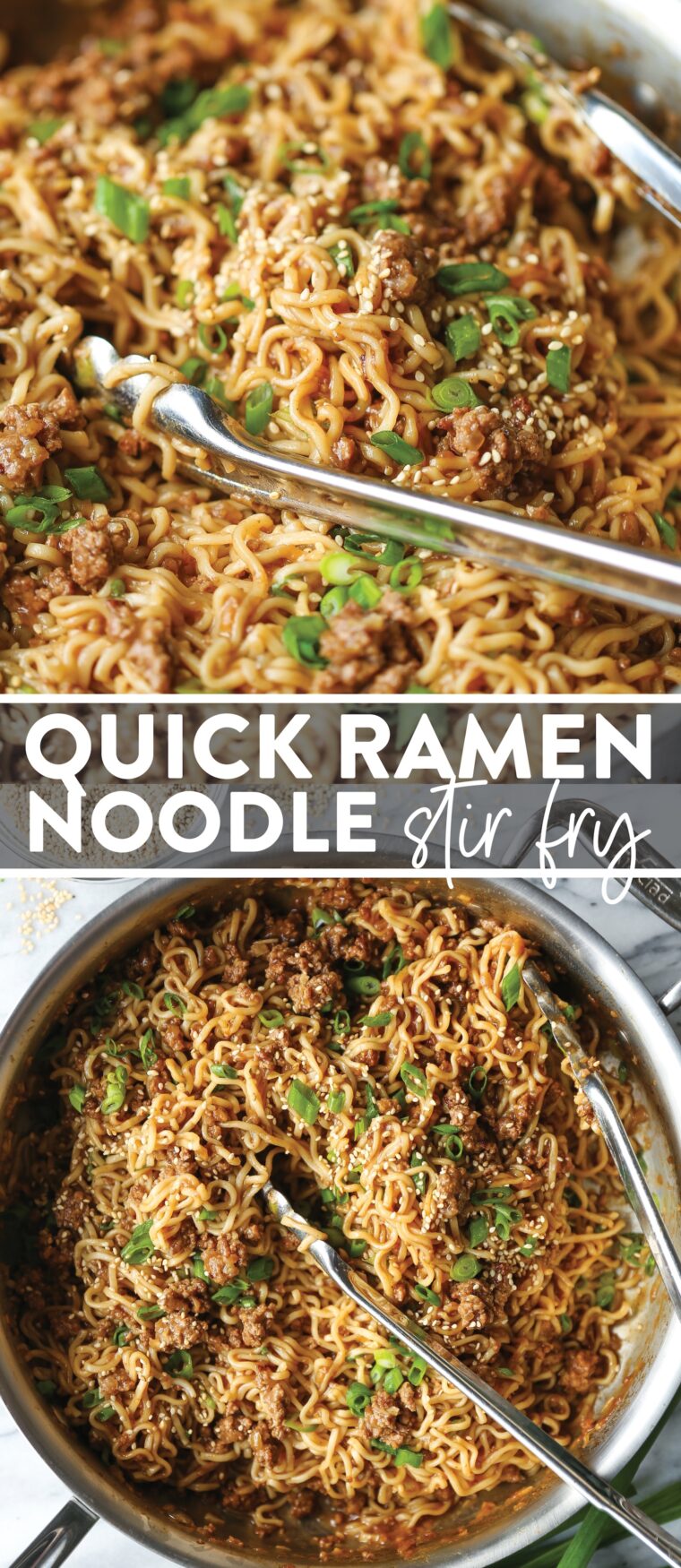 Quick Ramen Noodle Stir Fry - Fast, easy, and budget-friendly using ramen noodles and ground beef for an amazing, saucy stir fry the whole family will love!