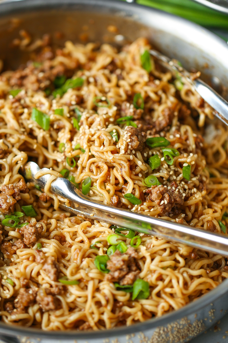 Quick Ramen Noodle Stir Fry - Fast, easy and budget-friendly using ramen noodles and ground beef for an amazing, saucy stir fry!