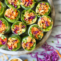 Vegetable Spring Rolls with Peanut Sauce