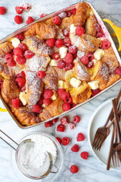 Raspberry Croissant French Toast Bake