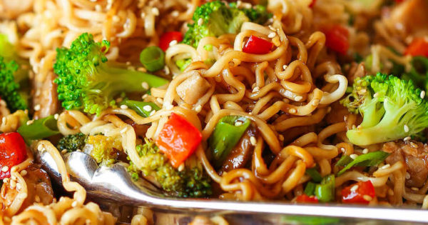 Quick Chicken Ramen Noodle Stir Fry