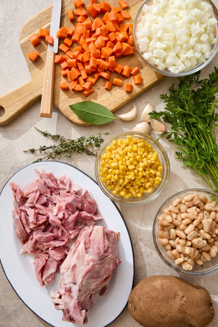 Instant Pot Leftover Hambone Soup - A simple, hearty, cozy soup recipe with the most flavorful broth. The perfect way to use up leftover ham!