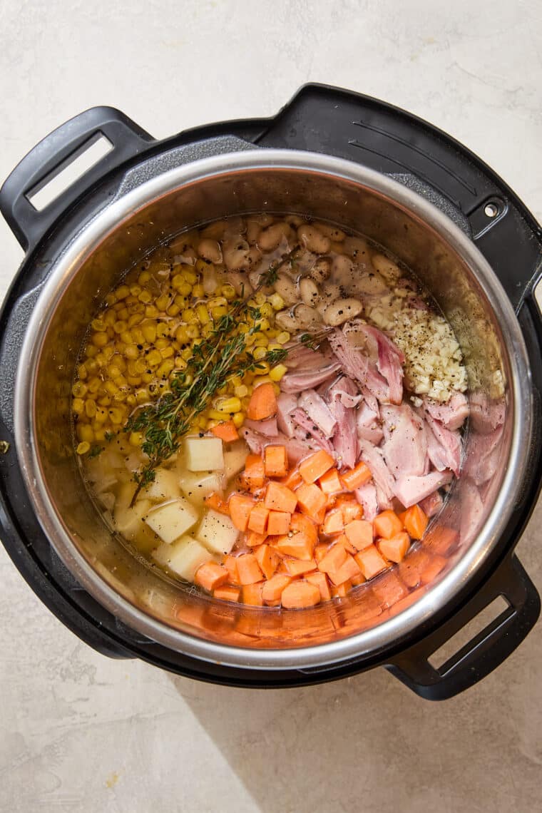 Instant Pot Leftover Hambone Soup - A simple, hearty, cozy soup recipe with the most flavorful broth. The perfect way to use up leftover ham!