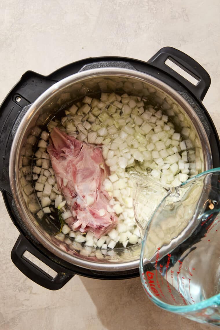 Instant Pot Leftover Hambone Soup - A simple, hearty, cozy soup recipe with the most flavorful broth. The perfect way to use up leftover ham!