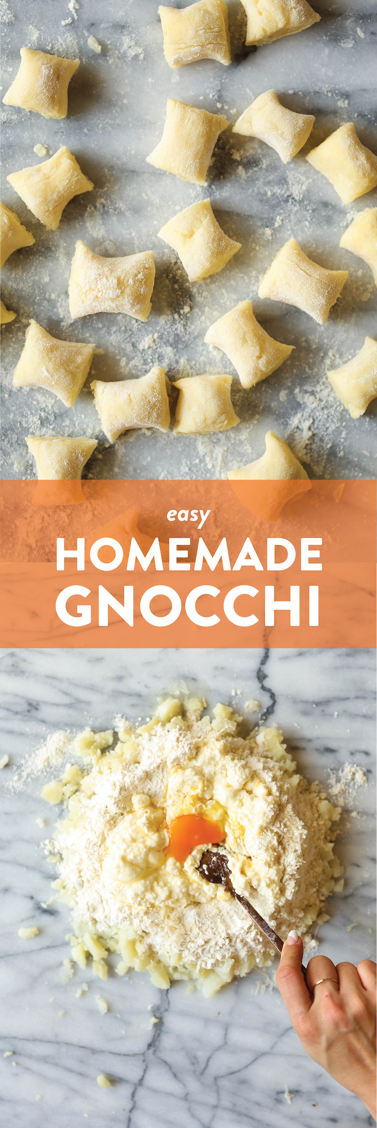 Homemade Gnocchi - Super light, pillow-y and fluffy, AND SO EASY to make with just 5 ingredients! You won't be able to go back to store-bought gnocchi!!!
