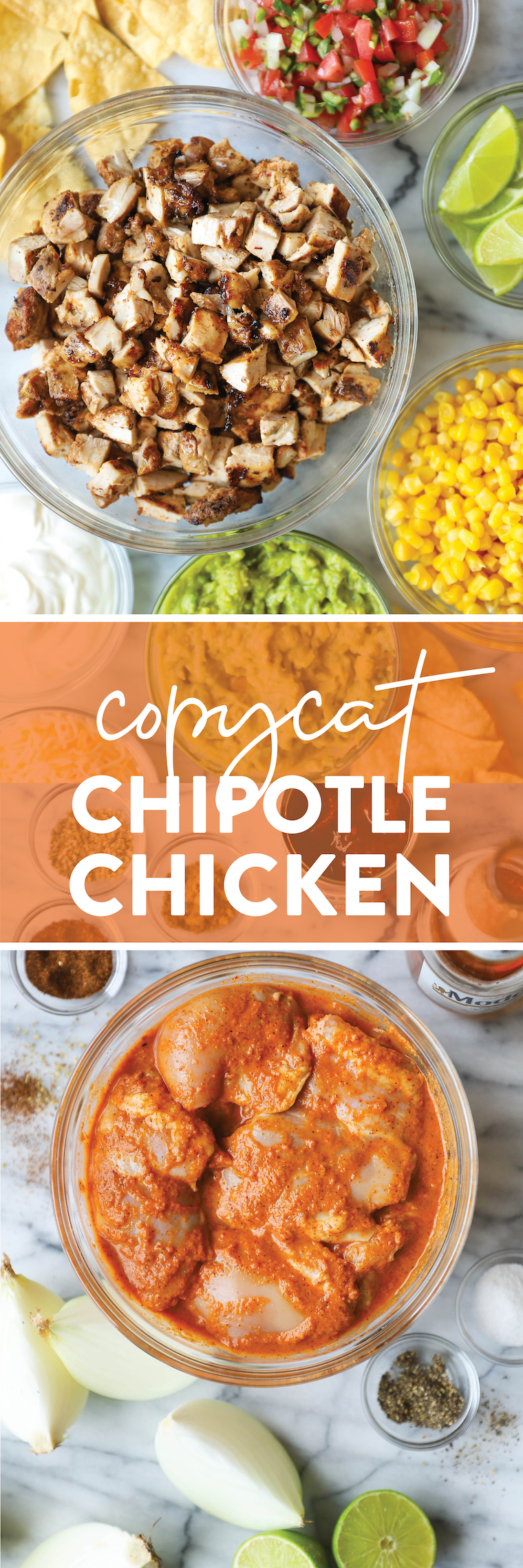 Copycat Chipotle Chicken - Seriously SO SO GOOD. Perfect for burritos and/or burrito bowls! And it's even better than Chipotle, but shhhhh!