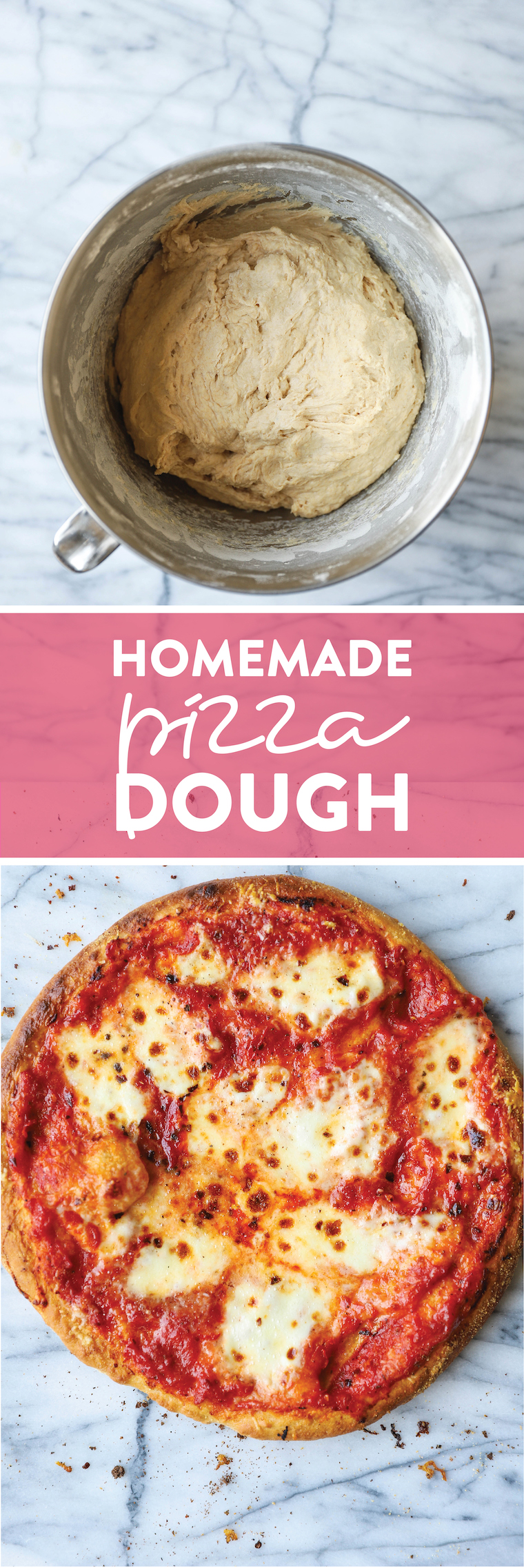 Homemade Pizza Dough - So much easier to make than you think, and it's such a game-changer! Perfect for pizza night and it's freezer-friendly!