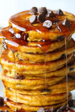 Pumpkin Chocolate Chip Pancakes