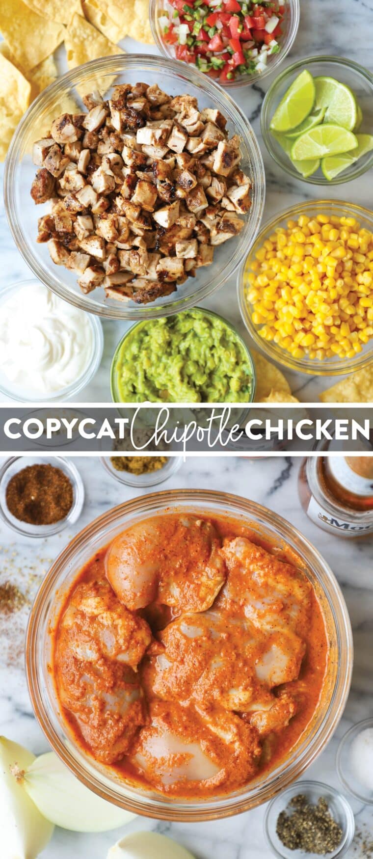 Copycat Chipotle Chicken - This copycat Chipotle chicken is so easy, juicy and flavorful with a make-ahead marinade. It tastes like the restaurant-version if not better!