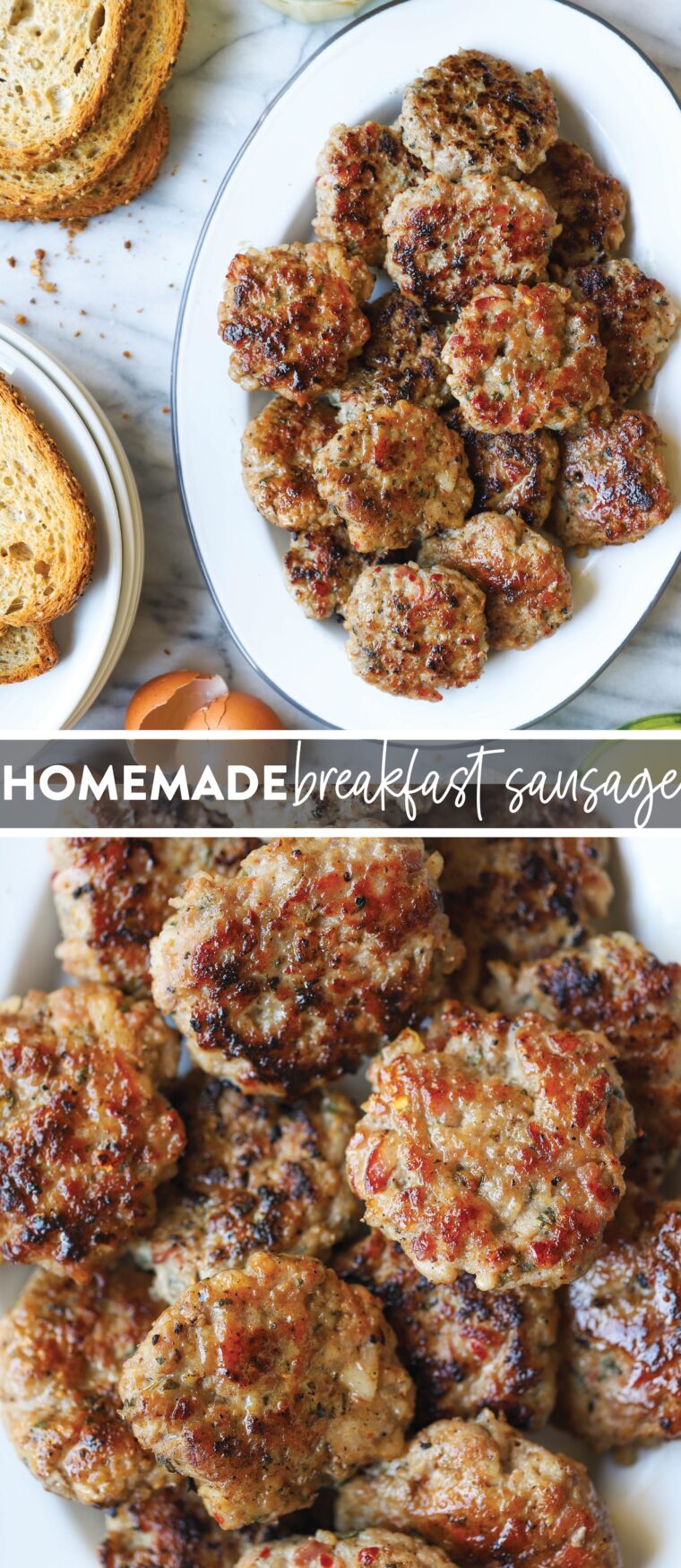 Homemade Breakfast Sausage - Easy, no-fuss breakfast sausage, made in 30 minutes or less! Make-ahead or freeze for later. You'll never want to go back to store-bought!