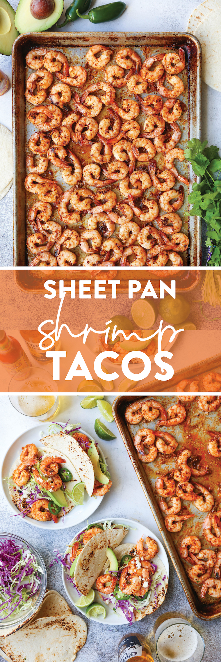 Sheet Pan Shrimp Tacos - The easiest, fastest way to make shrimp tacos! So fresh and flavor-packed, made in less than 30 minutes. Win-win!
