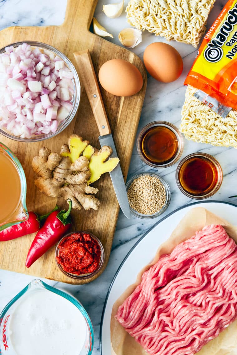 Thai Coconut Curry Ramen - The most flavorful red curry coconut broth! Made in just 30 min with cilantro, soft boiled eggs and ramen noodles!