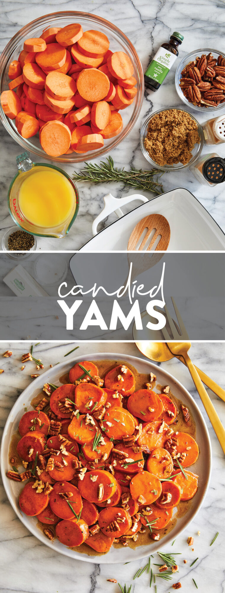 Candied Yams - How to make THE BEST homemade candied yams ever! Coated in butter, sugar, cinnamon and nutmeg. So stinking easy (and so good!).