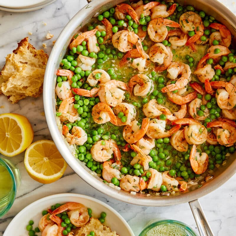 Garlic Shrimp and Peas