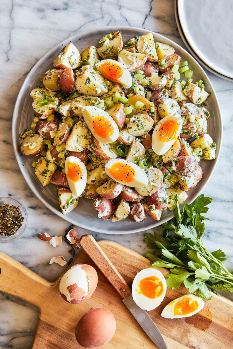 The Best Potato Salad Ever - Hands down the best, most creamy potato salad EVER! And you can even make this ahead of time! So easy, so good.