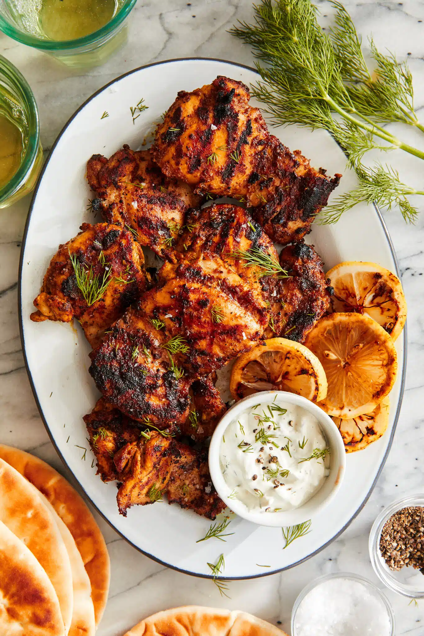 halal chicken shawarma thighs budget dinner baked spiced pita dinner