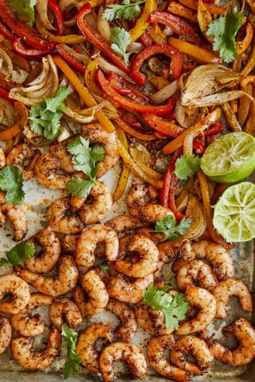 Sheet Pan Shrimp Fajitas